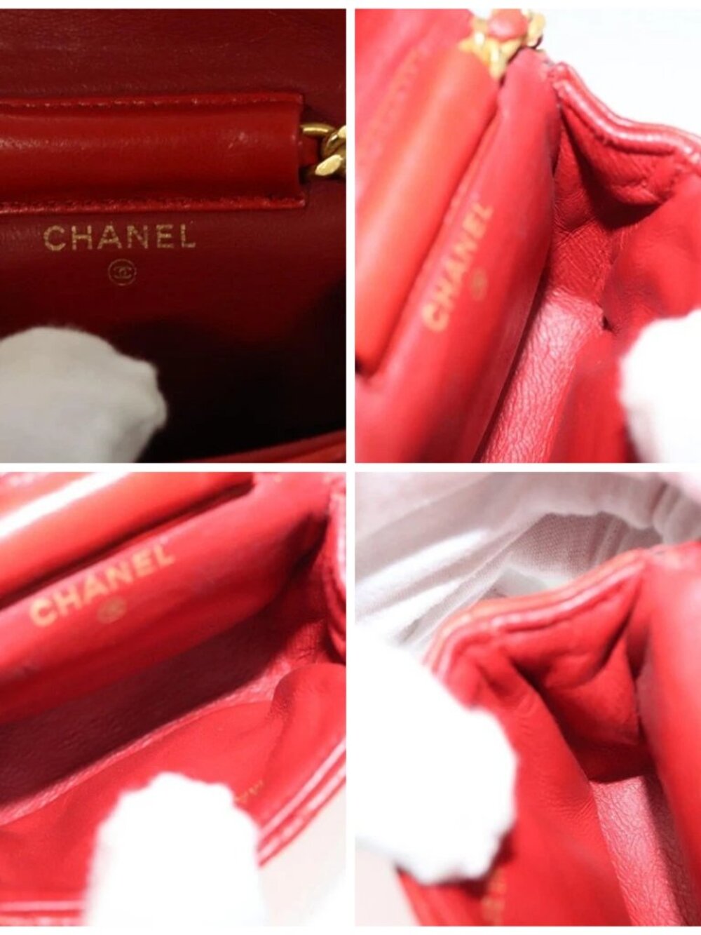 CHANEL Mini Mini Matelasse Charm Lamb Skin Orange CC Auth BD1634 - Picture 14 of 15
